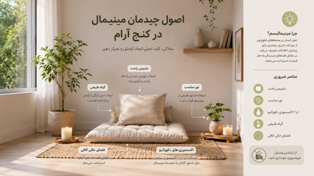 اصول چیدمان مینیمال در کنج آرام