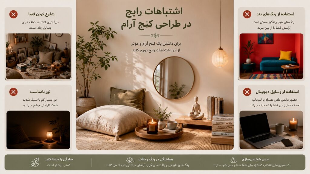 اشتباهات رایج در طراحی کنج آرام